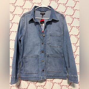 Well Worn Women’s Denim Chore Jacket Light Wash Size Large NWT